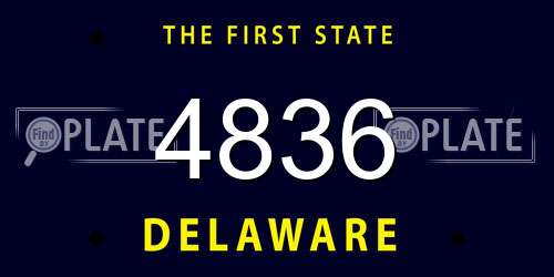 4836 Delaware License Plate