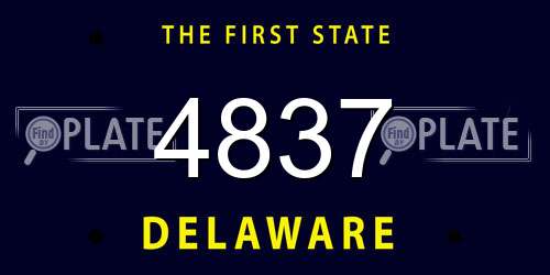 4837 Delaware License Plate