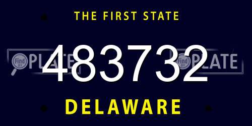 483732 Delaware License Plate
