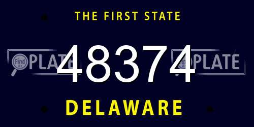 48374 Delaware License Plate
