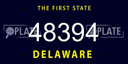 48394 Delaware License Plate