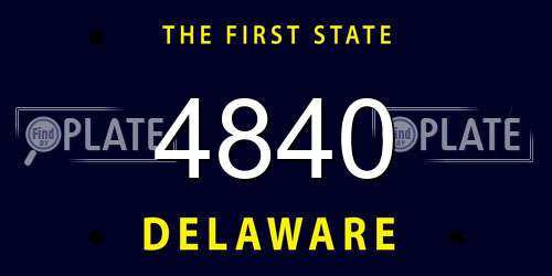 4840 Delaware License Plate