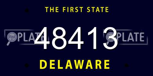 48413 Delaware License Plate