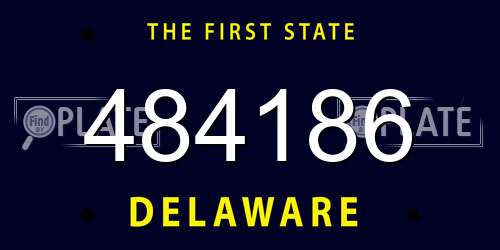 484186 Delaware License Plate