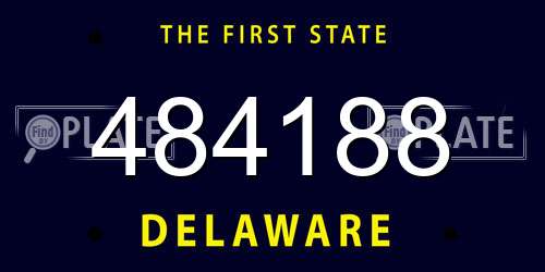 484188 Delaware License Plate