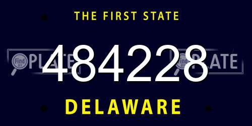 484228 Delaware License Plate