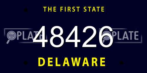 48426 Delaware License Plate