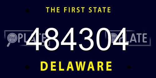 484304 Delaware License Plate
