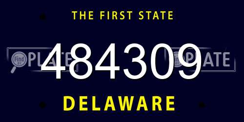 484309 Delaware License Plate