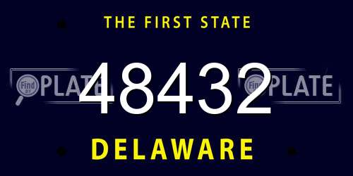 48432 Delaware License Plate