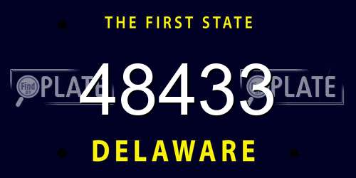 48433 Delaware License Plate