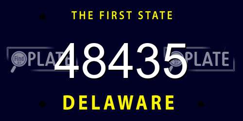 48435 Delaware License Plate