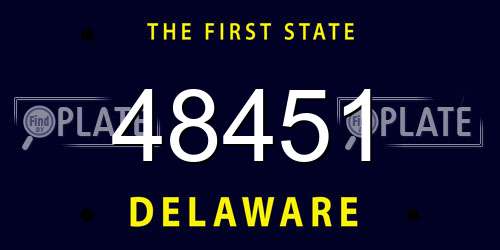 48451 Delaware License Plate