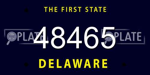 48465 Delaware License Plate