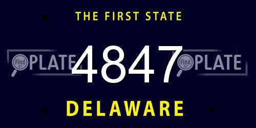 4847 Delaware License Plate