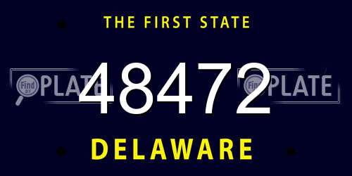 48472 Delaware License Plate