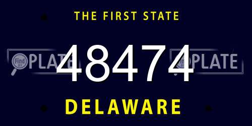 48474 Delaware License Plate