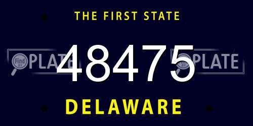 48475 Delaware License Plate