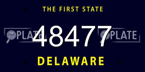 48477 Delaware License Plate