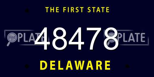 48478 Delaware License Plate