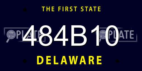 484B10 Delaware License Plate