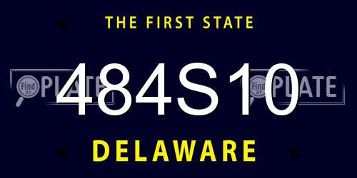 484S10 Delaware License Plate