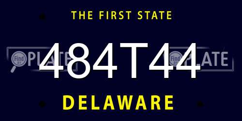 484T44 Delaware License Plate