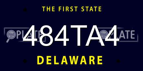 484TA4 Delaware License Plate