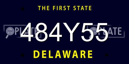 484Y55 Delaware License Plate