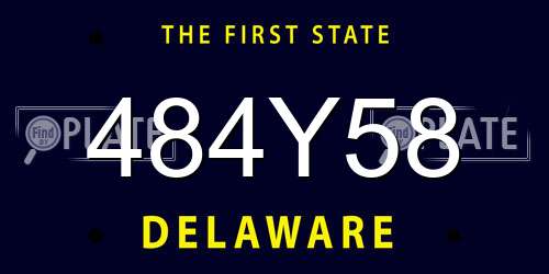 484Y58 Delaware License Plate