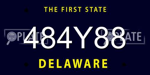484Y88 Delaware License Plate