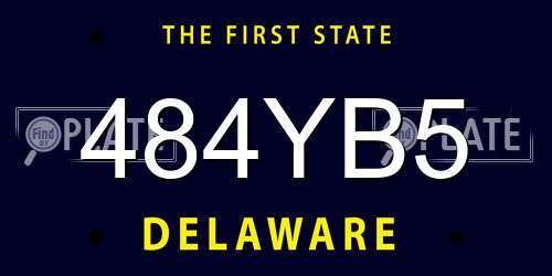 484YB5 Delaware License Plate