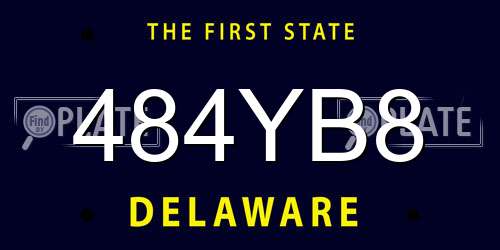 484YB8 Delaware License Plate