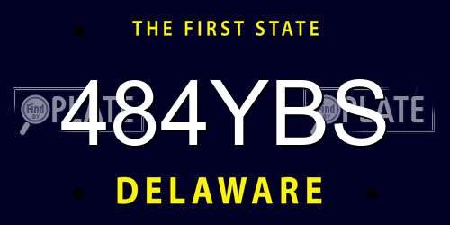 484YBS Delaware License Plate