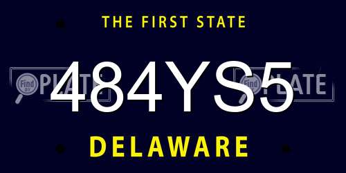 484YS5 Delaware License Plate
