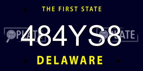 484YS8 Delaware License Plate