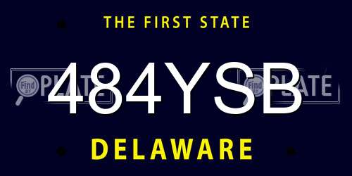 484YSB Delaware License Plate