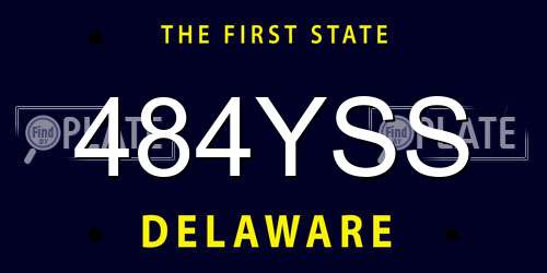 484YSS Delaware License Plate