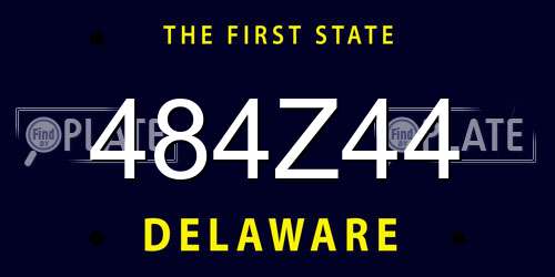 484Z44 Delaware License Plate