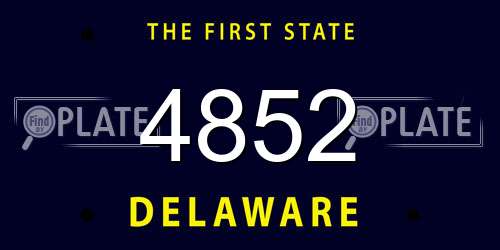 4852 Delaware License Plate