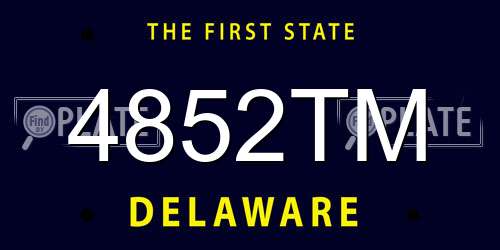 4852TM Delaware License Plate