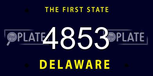 4853 Delaware License Plate