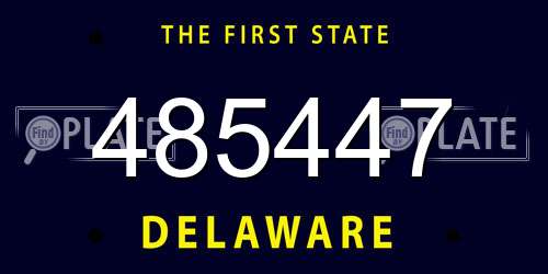 485447 Delaware License Plate