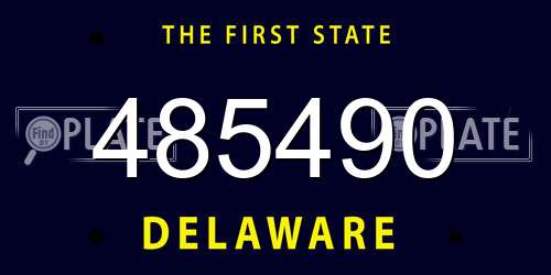485490 Delaware License Plate