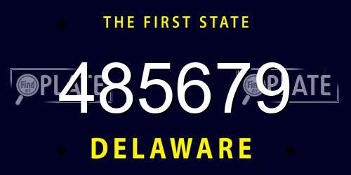 485679 Delaware License Plate