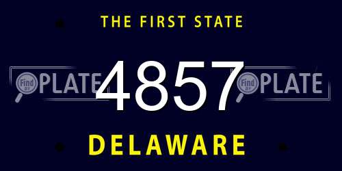 4857 Delaware License Plate