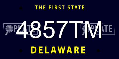 4857TM Delaware License Plate