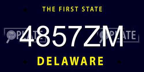 4857ZM Delaware License Plate