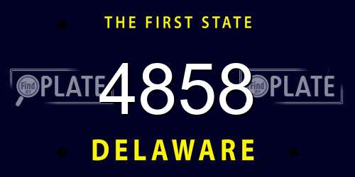 4858 Delaware License Plate