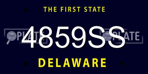 4859SS Delaware License Plate